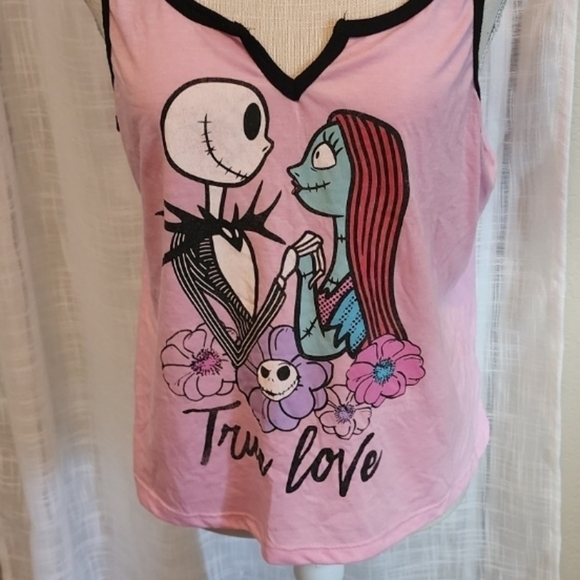 Disney Tops - Disney Pink Tank Top with Nightmare Before Christmas Design